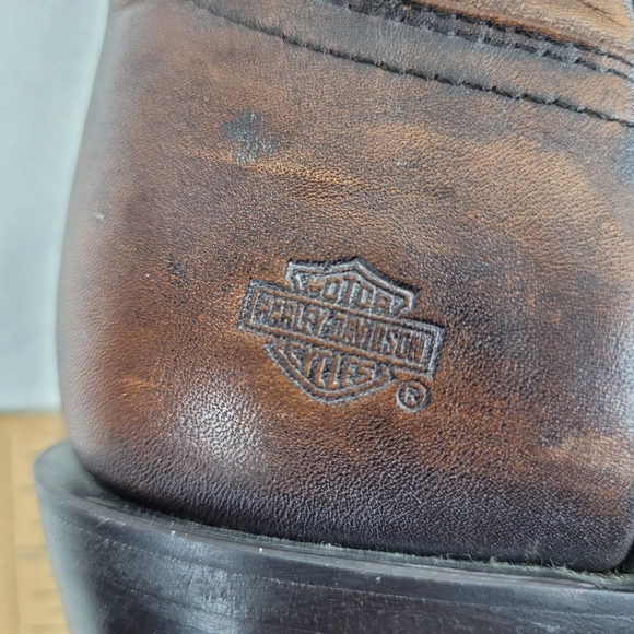 Harley Davidson western style short brown cowboy boots with studs detail 7.5 - Picture 10 of 12